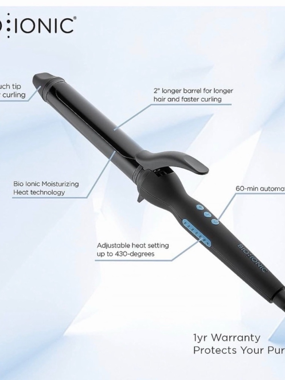 Bio Ionic 1.25” Pro Curling Iron - Picture 2 of 10